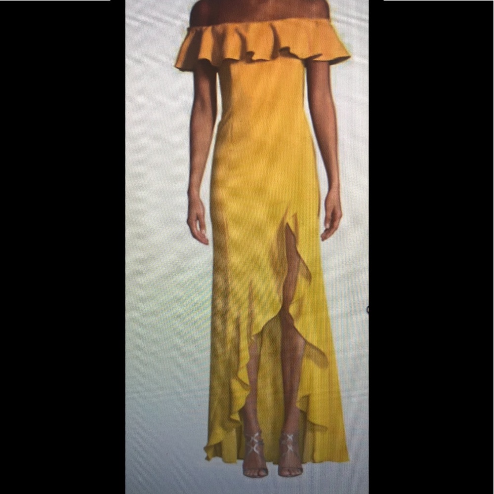 Jay Godfrey yellow off shoulder dress